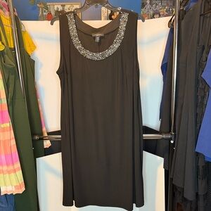 R&M Richards size 20 Women Black Dress with Silver beaded Neckline